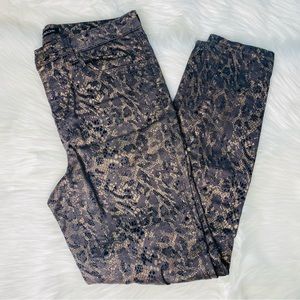 Needle & Cloth Gray, Black and Gold Skinny Ankle Snakeskin Pants